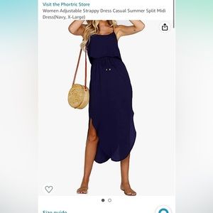 Brand new midi dress, in navy.